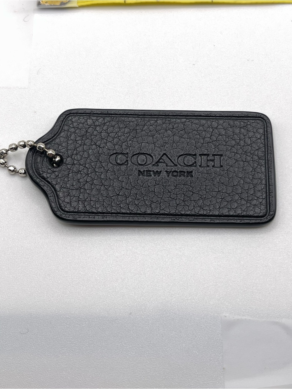 Coach Black Leather Hang Tag Bag Charm